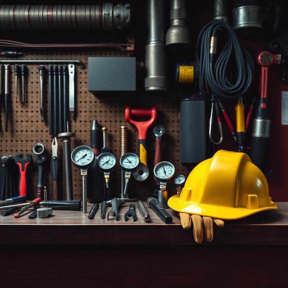 HVAC gauges, hand tools and safety gear used by Coats Mechanical LLC in Leander, TX